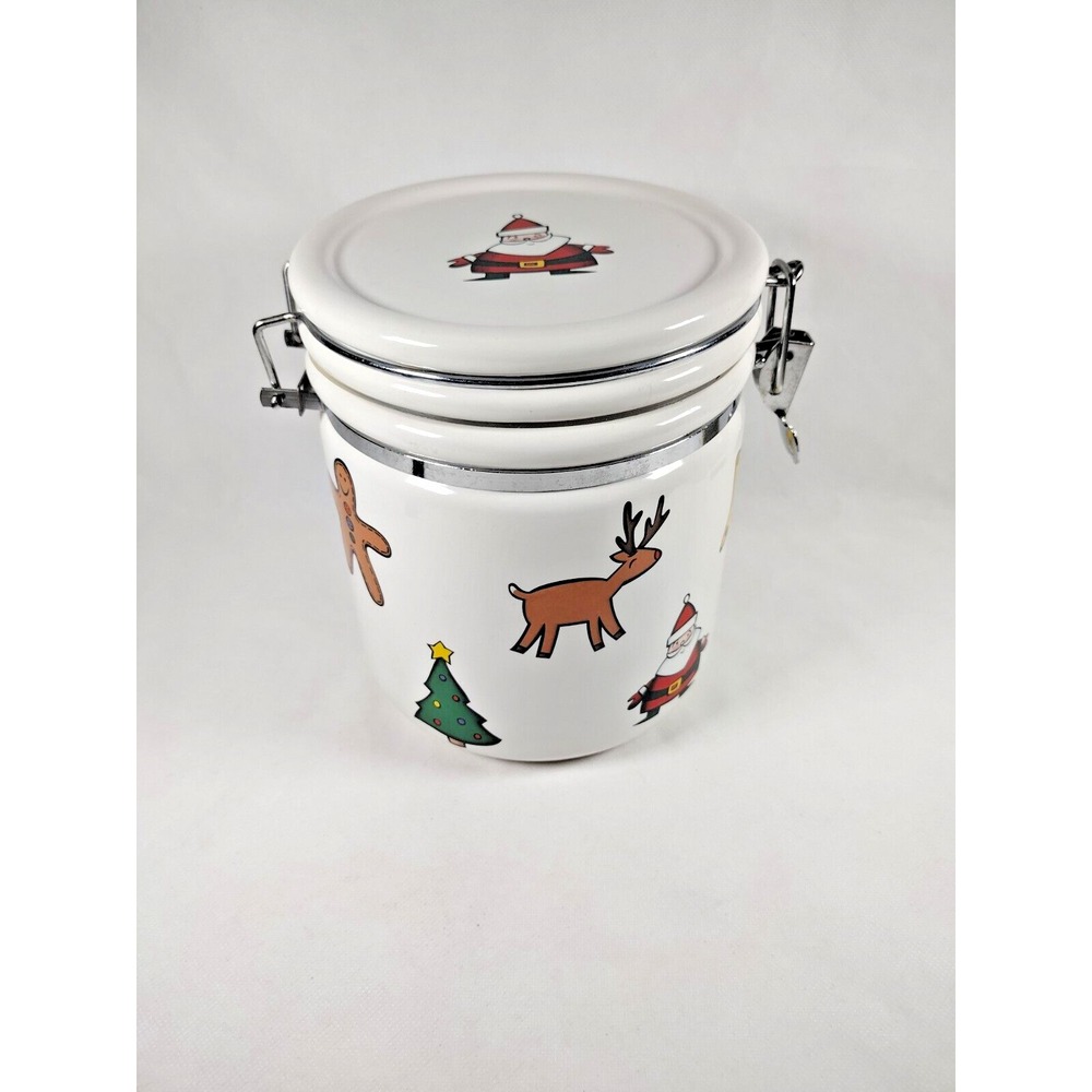 DesignPac's Christmas Canister Jar Cookie Jar Holiday Decor Santa, Snowman
